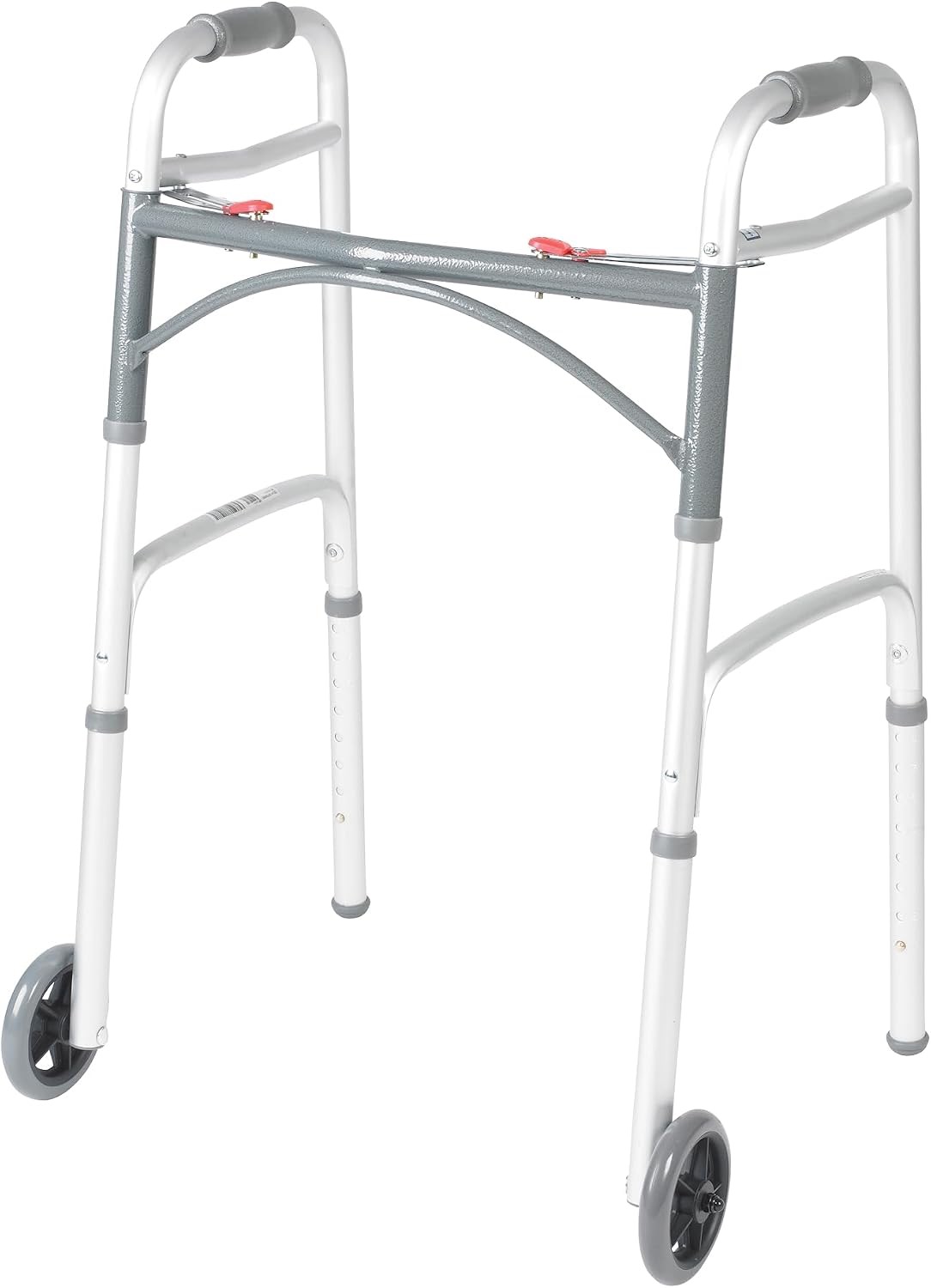 Signature Folding Walker lightweight silver folding walker with front wheels