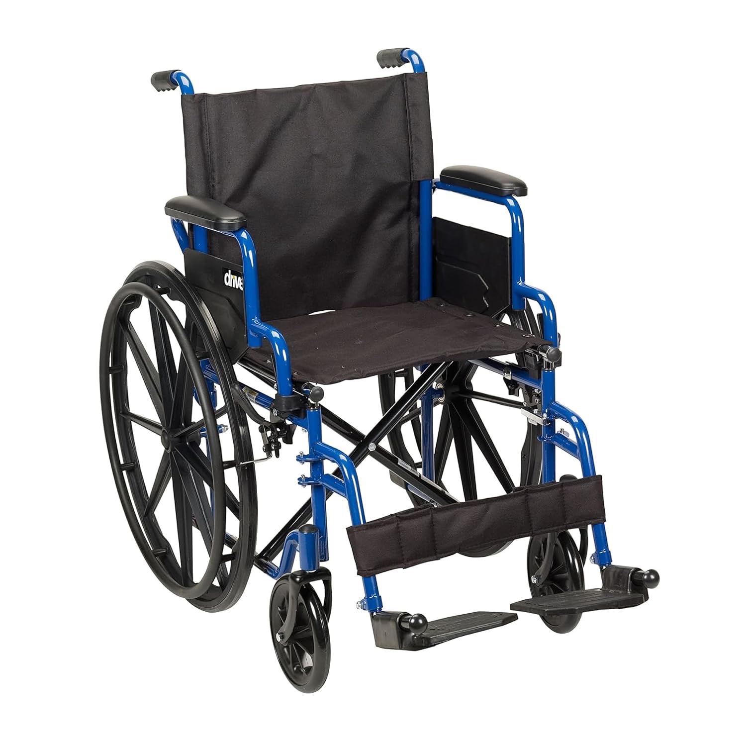 Signature Standard Wheelchair blue frame with large self-propelled rear wheels
